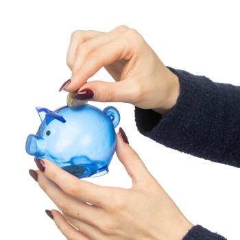 Salvadanaio porcellino in plastica riciclata PS Vivi