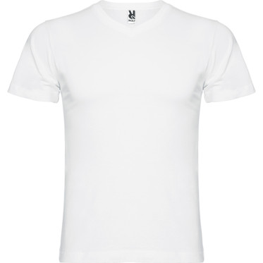 T-shirt personalizzabile senza cuciture laterali e scollo a V doppio strato