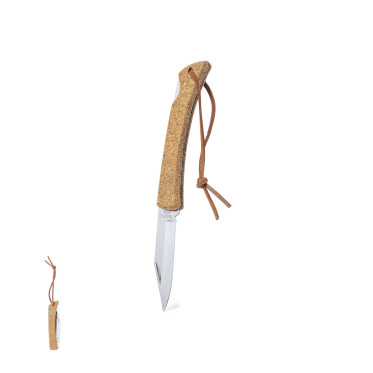 Coltellino compatto personalizzabile con lama inox e impugnatura in sughero