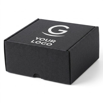 Scatole personalizzate con logo - Scatola personalizzabile cartone ondulato nero formato S riciclabile