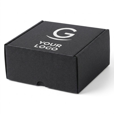 Scatola personalizzabile cartone ondulato nero formato S riciclabile