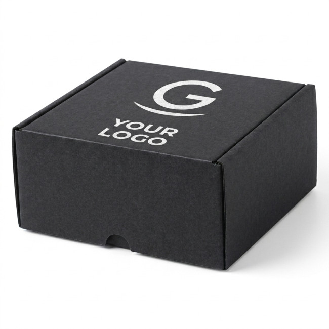 Scatole personalizzate con logo - Scatola personalizzabile cartone ondulato nero formato S riciclabile