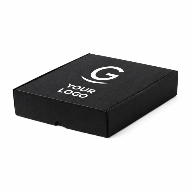 Scatole personalizzate con logo - Scatola personalizzabile cartone ondulato nero Mexar resistente ed ecosostenibile