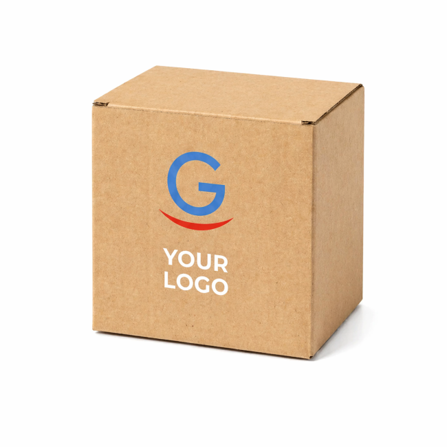 Scatole personalizzate con logo - Scatola personalizzabile per tazze in cartone riciclato con finitura kraft