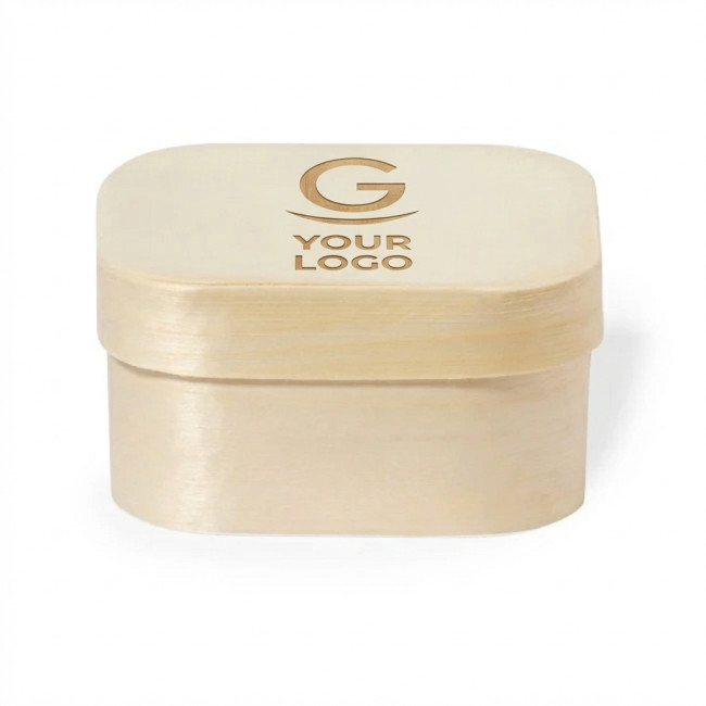 Scatole personalizzate con logo - Scatola personalizzata quadrata in legno naturale con coperchio coordinato