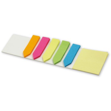 Gadget per Agenzie Eventi personalizzati con logo - Segnalibro con memo colorati e foglietti adesivi.  Confezione in polybag.