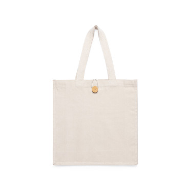 Borsa in cotone personalizzabile con manici rinforzati e chiusura a bottoni