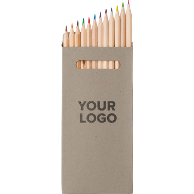 Set 12 matite in legno lunghe colorate Nina