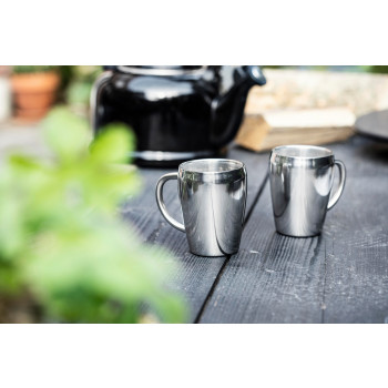 Tazze termiche personalizzate con logo - Set 2 tazze in acciaio inox riciclato, capacità 200 ml Naya