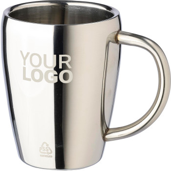 Tazze termiche personalizzate con logo - Set 2 tazze in acciaio inox riciclato, capacità 200 ml Naya