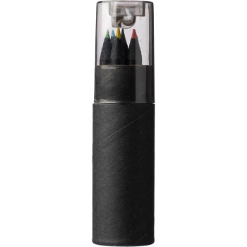 Set 6 matite colorate in legno con rifiniture in nero Beate