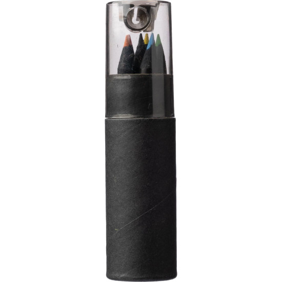 Set 6 matite colorate in legno con rifiniture in nero Beate
