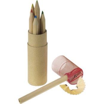Giochi bambini personalizzati con logo - Set 6 matite colorate Libbie