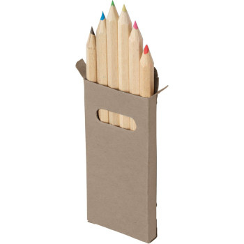 Set 6 matite in legno corte colorate Gigi