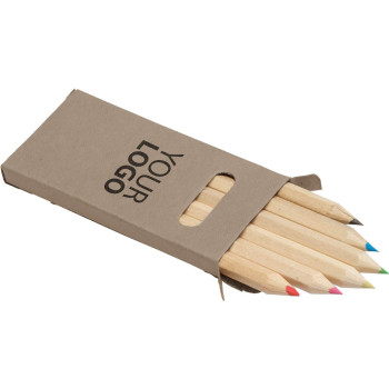 Set 6 matite in legno corte colorate Gigi