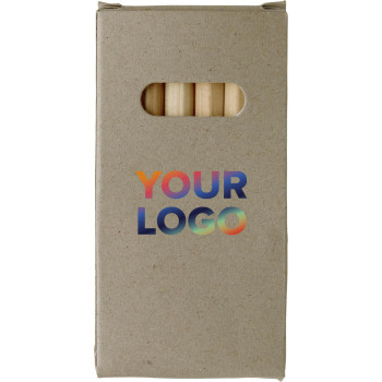 Set 6 matite in legno corte colorate Gigi