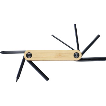 gadget ecologici con logo - Set 7 utensili in acciaio e carbonio Edna