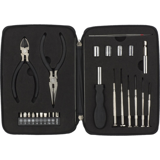Set attrezzi 26 pezzi, custodia in metallo Alisha