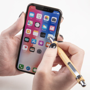 Penne touch screen personalizzate con logo - SET BAMBOO