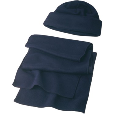 Cappello personalizzato con logo - Set cappello e sciarpa in pile Russo