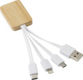 Set cavi per la ricarica 3 in 1 in bamboo Brandan