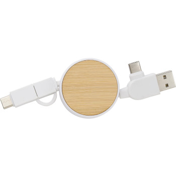 Set cavi per la ricarica estensibile in ABS con dettagli in bambù Jared