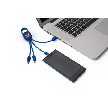 Cavi ricarica smartphone personalizzati con logo - Set cavi per la ricarica in ABS Idris