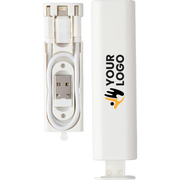 Cavi ricarica smartphone personalizzati con logo - Set cavo e connettore Uwe | Plastica | USB-C | 480 Mbps