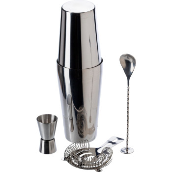 Prodotti cocktail personalizzati con logo - Set cocktail Tatiana | Acciaio inox | 4 pz