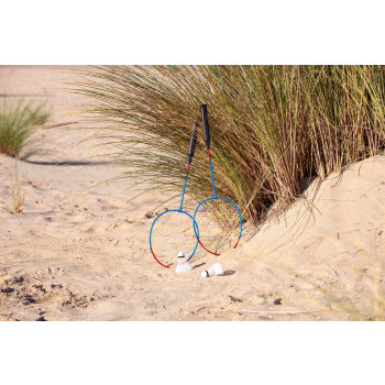 Giochi spiaggia personalizzati con logo - Set da badminton Wendy | 2 racchette | 2 volani
