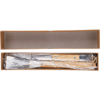 Set da barbecue Kaitlyn | Acciaio inox | 3 pz | Manici in legno