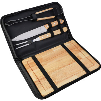 Set da barbecue Kathleen | Acciaio inox | 4 pz | Borsa in poliestere