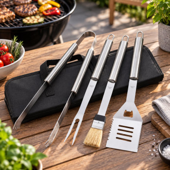 Set da barbecue Silas | Acciaio inox | 4 pz