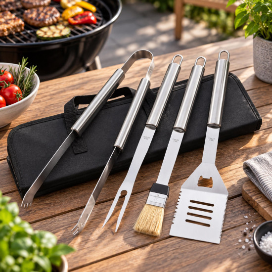 Set da barbecue Silas | Acciaio inox | 4 pz