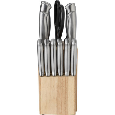 Set da coltelli personalizzato Impression 14 pezzi con ceppo legno affilalama