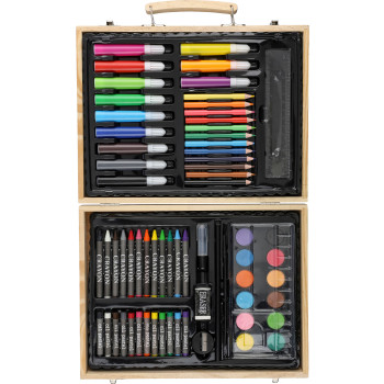 Giochi bambini personalizzati con logo - Set da disegno in compensato Thessaly