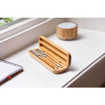 Set Penne personalizzati con logo - Set da scrittura Addie | Legno di faggio