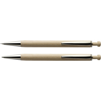 Penne in legno personalizzate con logo - Set da scrittura Morris | Scatola in legno | Penna e matita