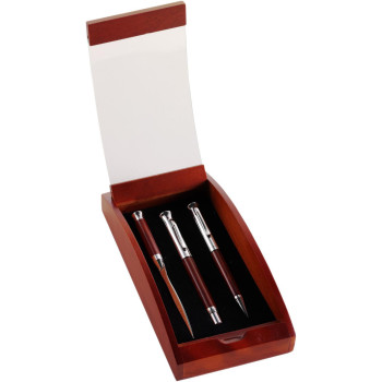 Set Penne personalizzati con logo - Set da scrittura Paulette | Palissandro | 3 pz