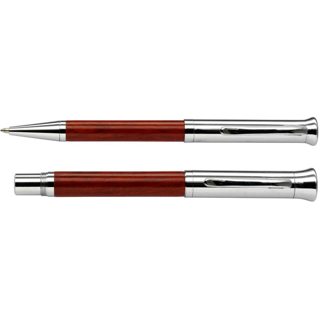 Set Penne personalizzati con logo - Set da scrittura Robin | Legno | 2 pz