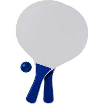 Giochi spiaggia personalizzati con logo - Set da spiaggia Fabien | Legno | 2 racchette e pallina