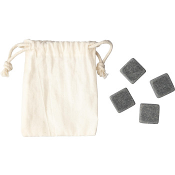 gadget ecologici con logo - Set di 4 cubetti in pietra naturale riutilizzabili Jens
