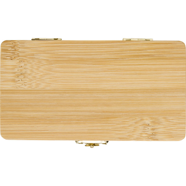 gadget ecologici con logo - Set di attrezzi Willow | Custodia di bambù | 25 pz