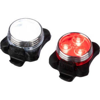Gadget Bicicletta Personalizzati con Logo - Set di luci per bici Elisabeth | Plastica e silicone | Ricaricabile | 4 modalità