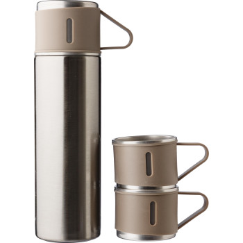 Thermos personalizzato - Set di thermos | Inox | 420 ml + 2 tazze