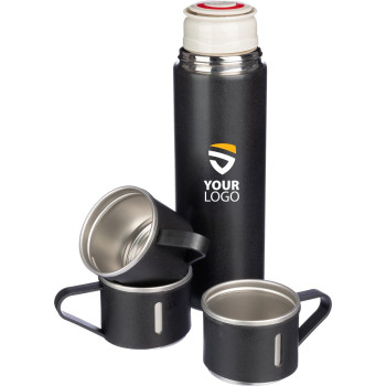 Thermos personalizzato - Set di thermos | Inox | 420 ml + 2 tazze