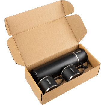 Thermos personalizzato - Set di thermos | Inox | 420 ml + 2 tazze
