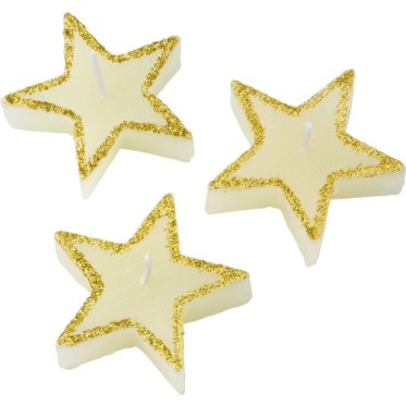 Candele casa personalizzate con logo - Set di tre candela a forma di stella Lorna
