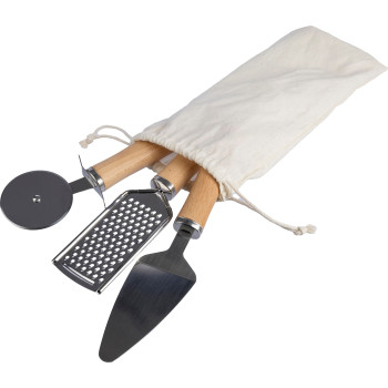 Set di utensili da cucina in metallo e legno Sylvan