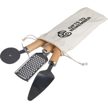 Set di utensili da cucina in metallo e legno Sylvan